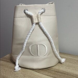 NEW DIOR Cream Drawstring Bucket Bag
